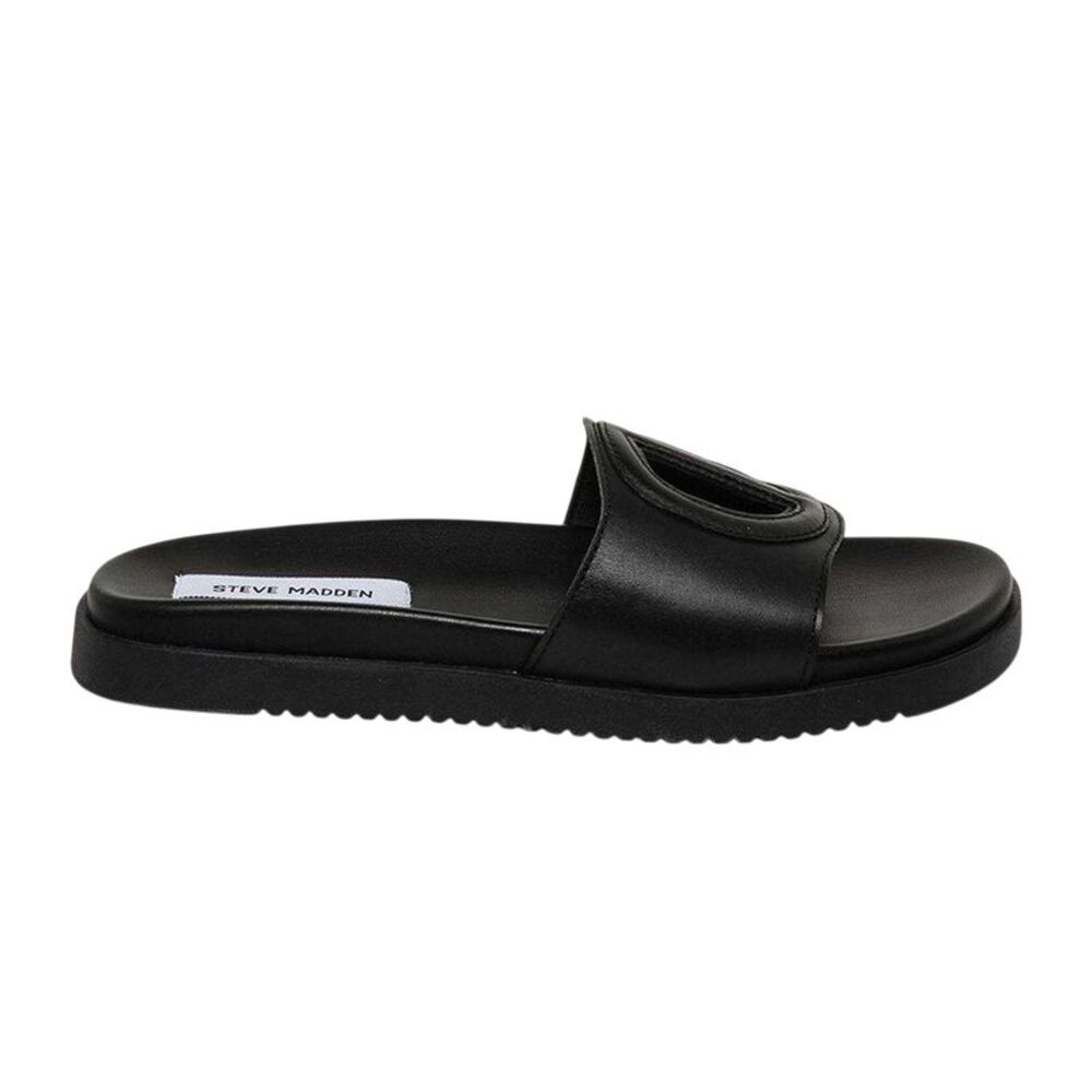 Steve Madden Womens/Ladies Mayke Peace Symbol Leather Sandals / Black